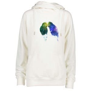 Space Budgies Womens Funnel Neck Pullover Hood