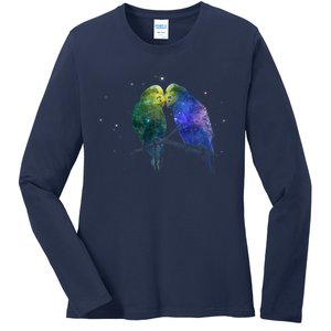 Space Budgies Ladies Long Sleeve Shirt