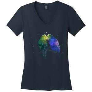 Space Budgies Women's V-Neck T-Shirt