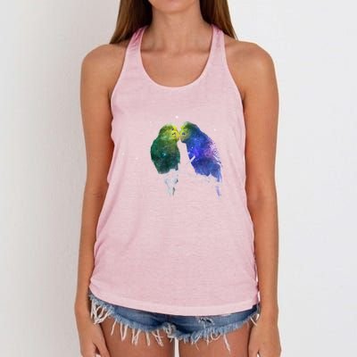 Space Budgies Women's Knotted Racerback Tank