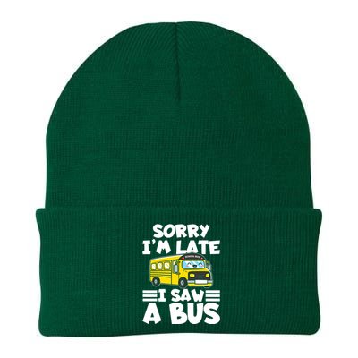 School Bus Sorry I'm late I saw a Bus Knit Cap Winter Beanie