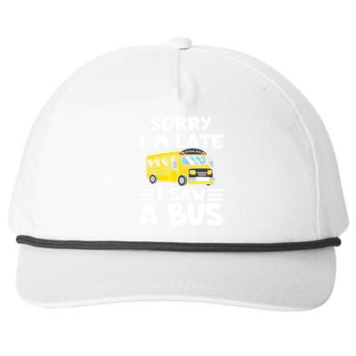 School Bus Sorry I'm late I saw a Bus Snapback Five-Panel Rope Hat