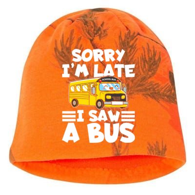 School Bus Sorry I'm late I saw a Bus Kati - Camo Knit Beanie