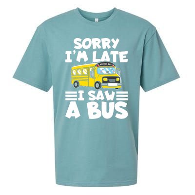 School Bus Sorry I'm late I saw a Bus Sueded Cloud Jersey T-Shirt