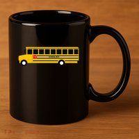 School Bus 11oz C Handle Ceramic Mug