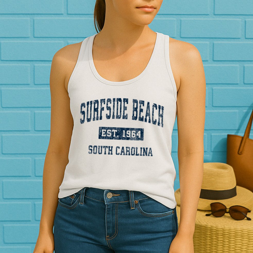 Surfside Beach South Carolina Sc Vintage Sports Womens Tank Top
