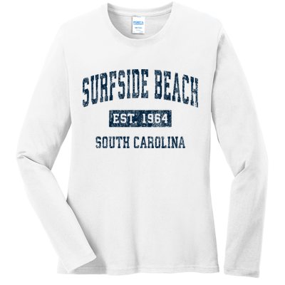 Surfside Beach South Carolina Sc Vintage Sports Ladies Long Sleeve Shirt