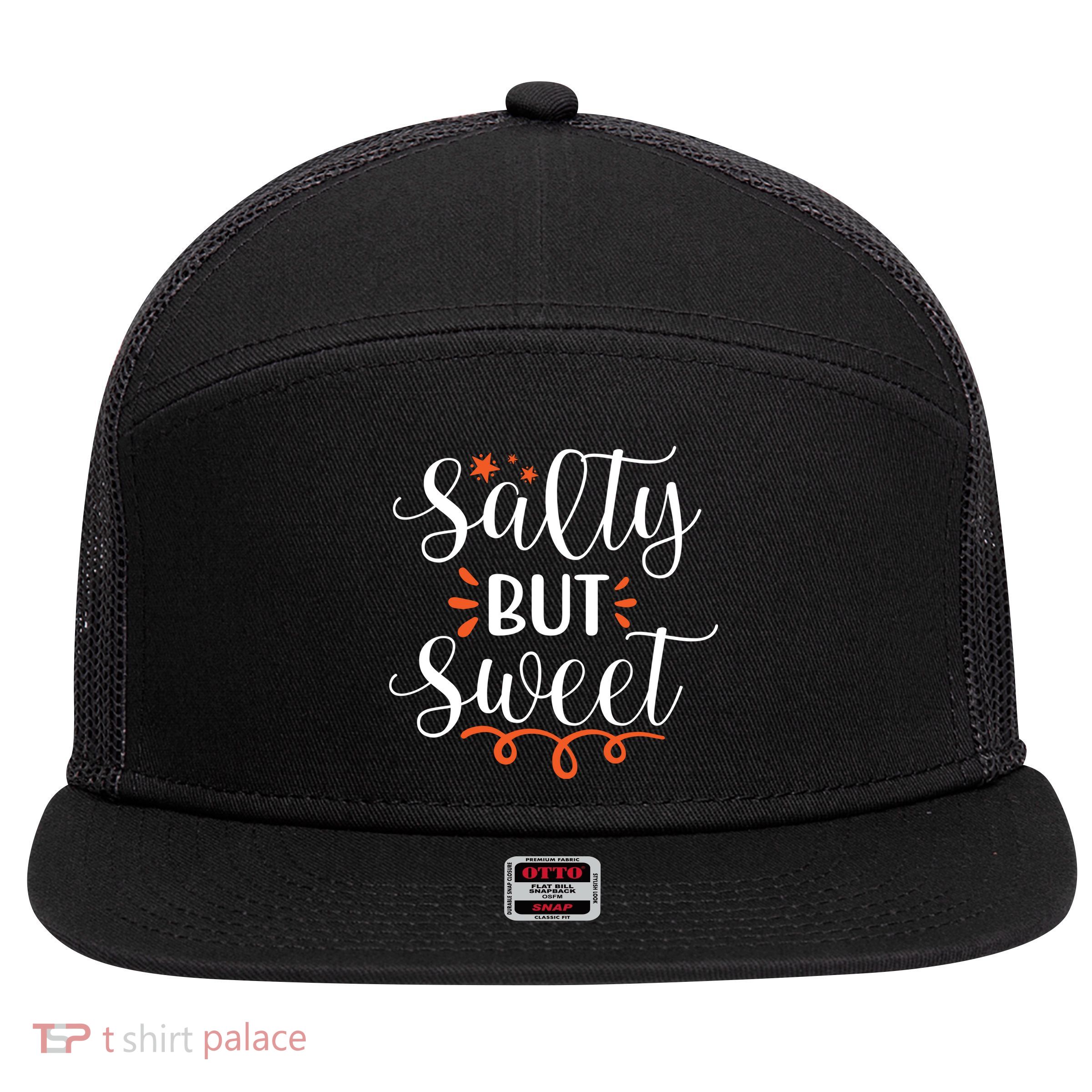 Salty But Sweet Summer Beach 7 Panel Mesh Trucker Snapback Hat