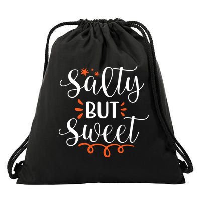 Salty But Sweet Summer Beach Drawstring Bag