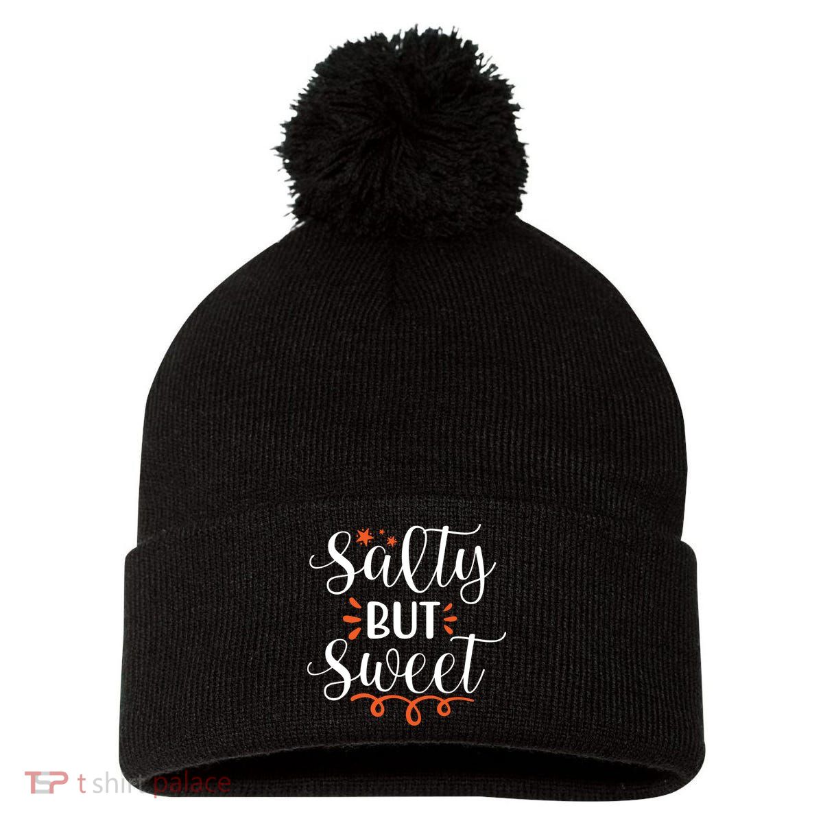 Salty But Sweet Summer Beach Pom Pom 12in Knit Beanie