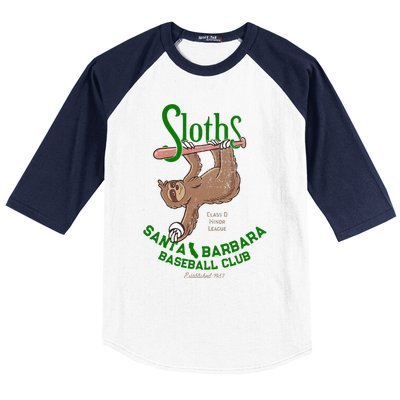 Santa Barbara Sloths Minor League Retro Baseball Team Baseball Sleeve Shirt