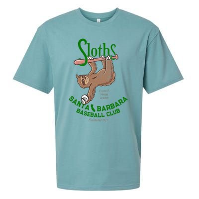 Santa Barbara Sloths Minor League Retro Baseball Team Sueded Cloud Jersey T-Shirt