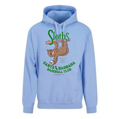 Santa Barbara Sloths Minor League Retro Baseball Team Unisex Surf Hoodie