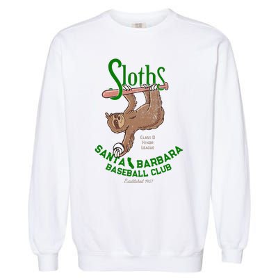 Santa Barbara Sloths Minor League Retro Baseball Team Garment-Dyed Sweatshirt