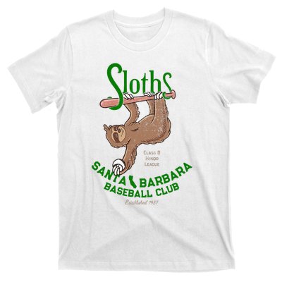 Santa Barbara Sloths Minor League Retro Baseball Team T-Shirt