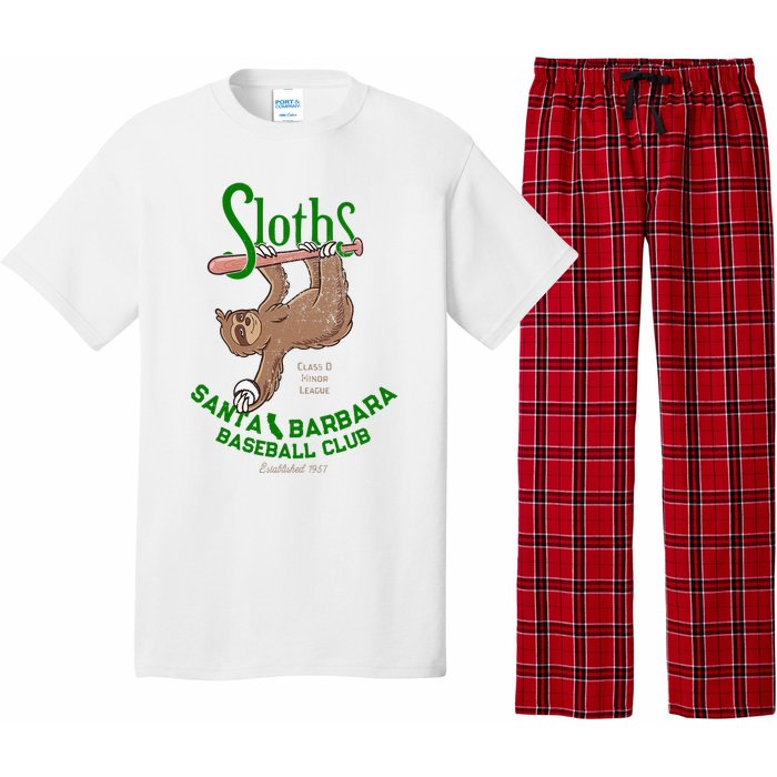 Santa Barbara Sloths Minor League Retro Baseball Team Pajama Set