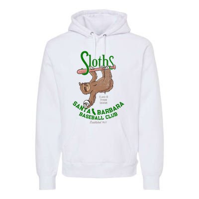 Santa Barbara Sloths Minor League Retro Baseball Team Premium Hoodie