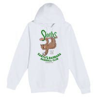 Santa Barbara Sloths Minor League Retro Baseball Team Premium Pullover Hoodie