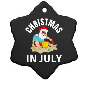 Santa Beach Summer Christmas In July Summer Ceramic Star Ornament