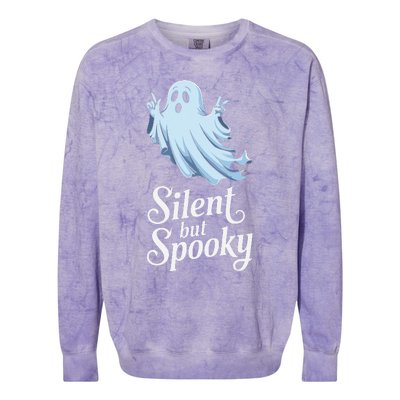 Silent But Spooky Humor For Ghost Lovers Halloween Fun Colorblast Crewneck Sweatshirt