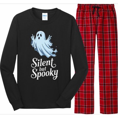 Silent But Spooky Humor For Ghost Lovers Halloween Fun Long Sleeve Pajama Set