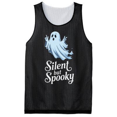 Silent But Spooky Humor For Ghost Lovers Halloween Fun Mesh Reversible Basketball Jersey Tank