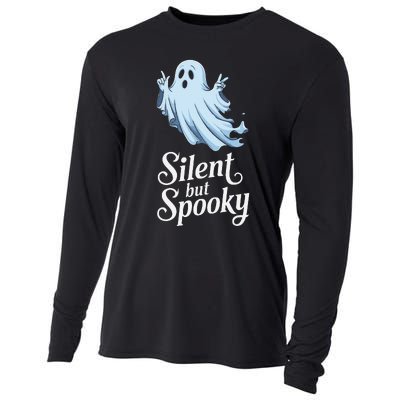 Silent But Spooky Humor For Ghost Lovers Halloween Fun Cooling Performance Long Sleeve Crew