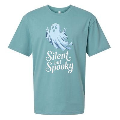 Silent But Spooky Humor For Ghost Lovers Halloween Fun Sueded Cloud Jersey T-Shirt