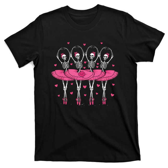 Spooky Ballerina Skeleton Dance Funny Halloween Ballet T-Shirt