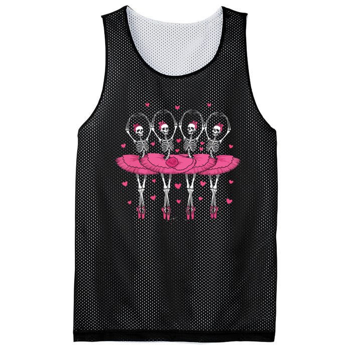 Spooky Ballerina Skeleton Dance Funny Halloween Ballet Mesh Reversible Basketball Jersey Tank