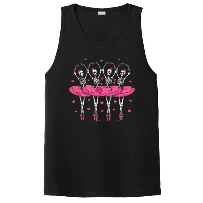 Spooky Ballerina Skeleton Dance Funny Halloween Ballet PosiCharge Competitor Tank