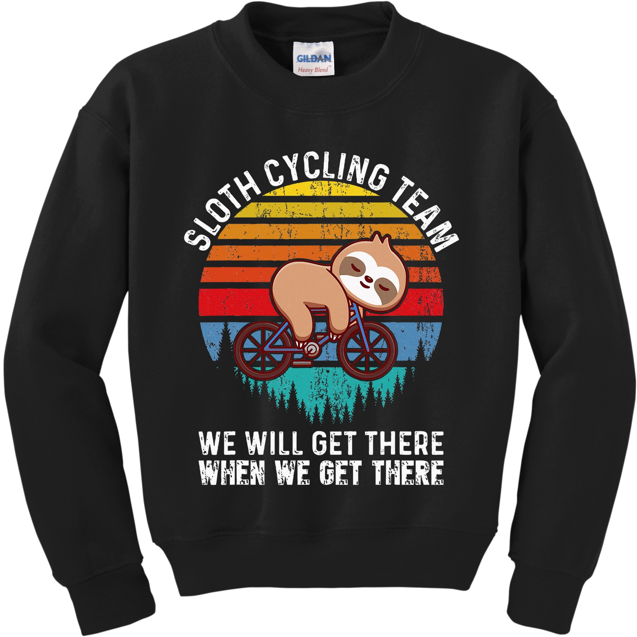 Sloth Bike Sloth Bike Riding Cycling Team Kids Sweatshirt