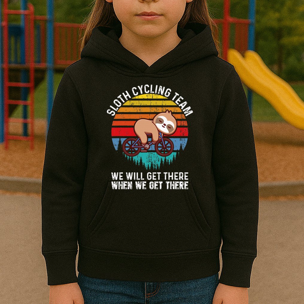 Sloth Bike Sloth Bike Riding Cycling Team Kids Hoodie