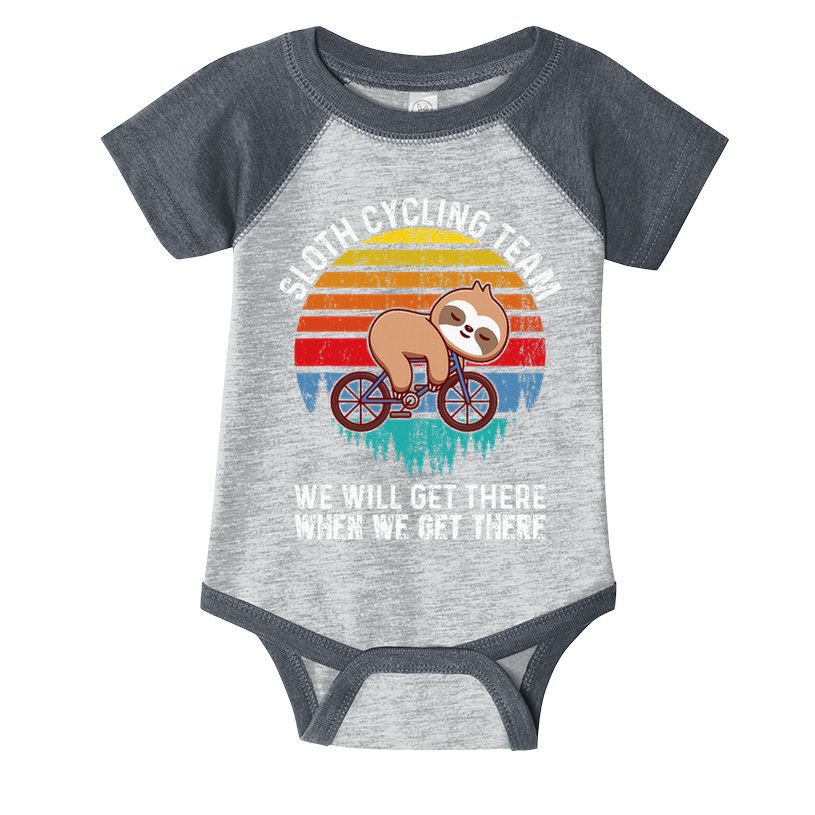 Sloth Bike Sloth Bike Riding Cycling Team Infant Baby Jersey Bodysuit