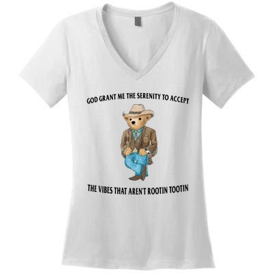 Serenity Bear Women's V-Neck T-Shirt