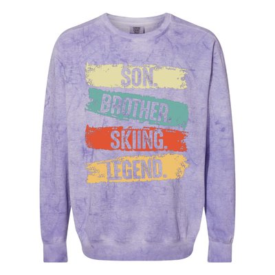 Son Brother Skiing Legend Winter Colorblast Crewneck Sweatshirt