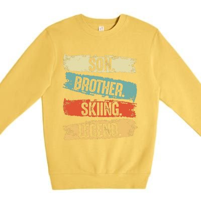 Son Brother Skiing Legend Winter Premium Crewneck Sweatshirt