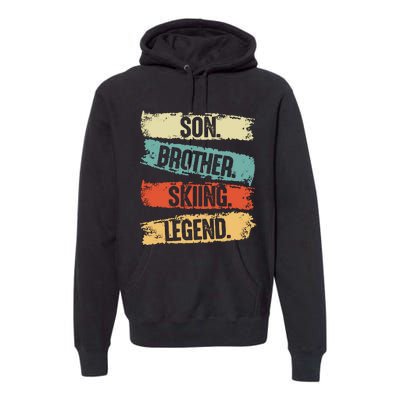 Son Brother Skiing Legend Winter Premium Hoodie