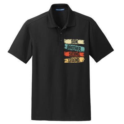 Son Brother Skiing Legend Winter Dry Zone Grid Polo