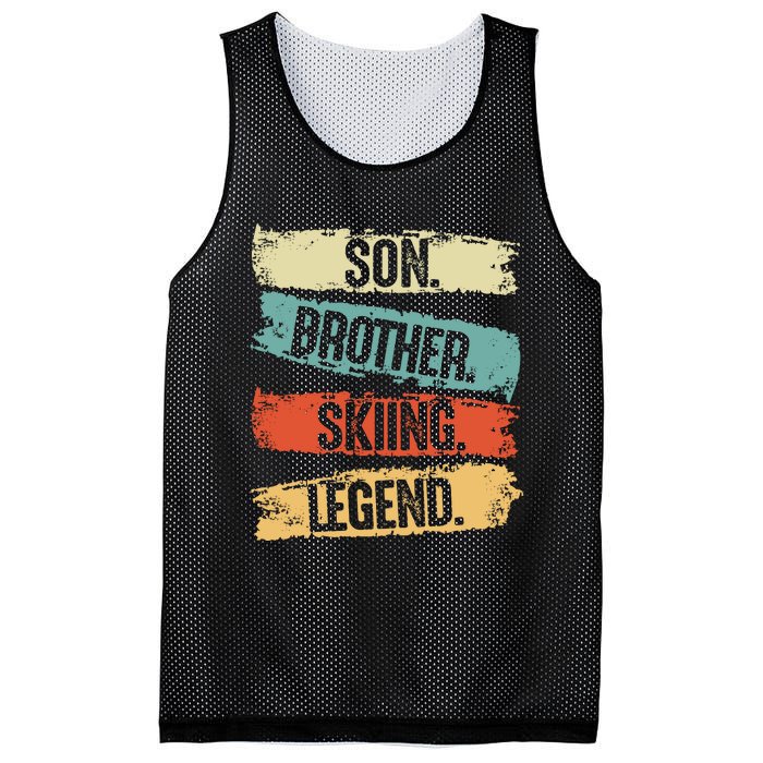 Son Brother Skiing Legend Winter Mesh Reversible Basketball Jersey Tank