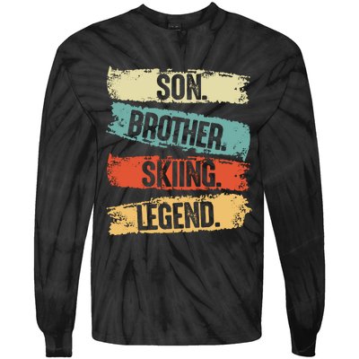 Son Brother Skiing Legend Winter Tie-Dye Long Sleeve Shirt