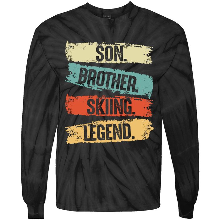 Son Brother Skiing Legend Winter Tie-Dye Long Sleeve Shirt