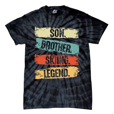 Son Brother Skiing Legend Winter Tie-Dye T-Shirt