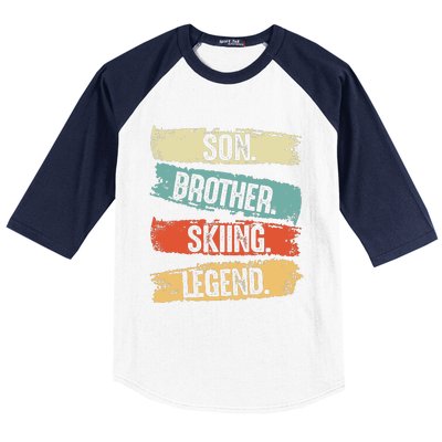 Son Brother Skiing Legend Winter Baseball Sleeve Shirt