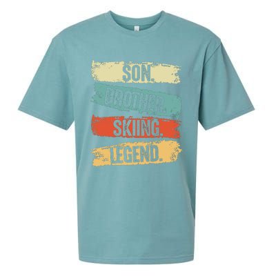 Son Brother Skiing Legend Winter Sueded Cloud Jersey T-Shirt