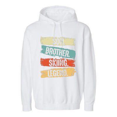 Son Brother Skiing Legend Winter Garment-Dyed Fleece Hoodie