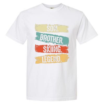 Son Brother Skiing Legend Winter Garment-Dyed Heavyweight T-Shirt