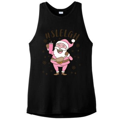 Sleigh Bougie Santa Tumbler Boojee Boujee Funny Christmas Gift Ladies PosiCharge Tri-Blend Wicking Tank