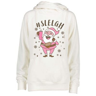 Sleigh Bougie Santa Tumbler Boojee Boujee Funny Christmas Gift Womens Funnel Neck Pullover Hood