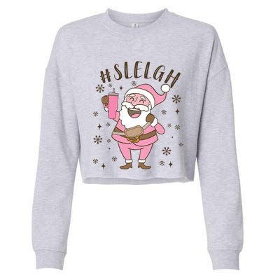 Sleigh Bougie Santa Tumbler Boojee Boujee Funny Christmas Gift Cropped Pullover Crew